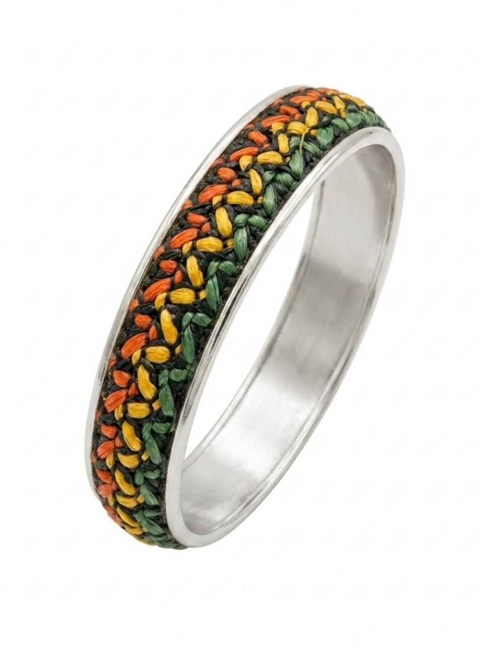 Sarah Coventry 1964 "Indian Princess" Woven Multicolored Basketweave Bangle